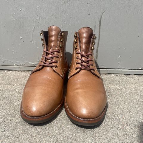 View photo of Blkbrd Shoemaker Rudiger Service Boot in Horween Natural Chromexcel
