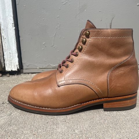 View photo of Blkbrd Shoemaker Rudiger Service Boot in Horween Natural Chromexcel