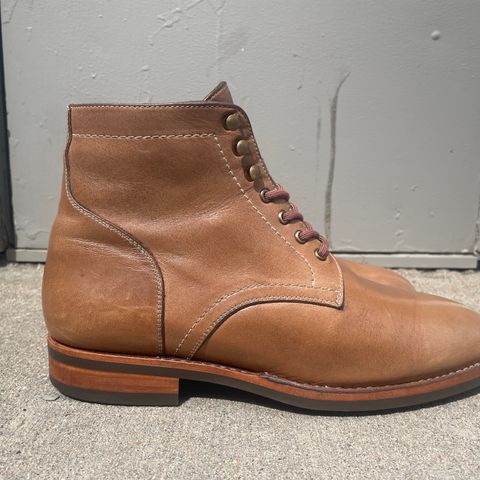 View photo of Blkbrd Shoemaker Rudiger Service Boot in Horween Natural Chromexcel