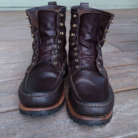 View photo of Russell Moccasin Co. Weathered Oak Backcountry in Full-Grain Timberjack