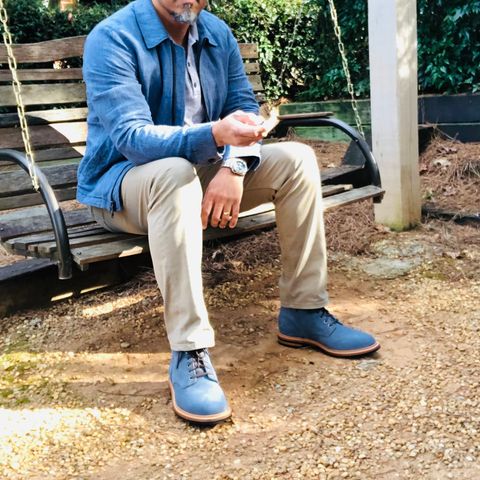 Grant Stone Diesel Boot in C.F. Stead Sky Kudu Reverse