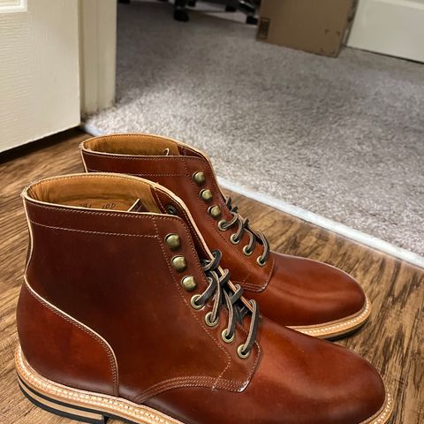 Grant Stone Diesel Boot in Horween Garnet Shell Cordovan