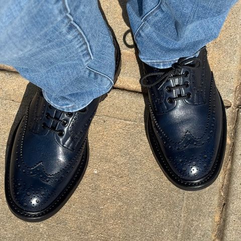 Tricker's Bourton Country Shoe in Navy Calf