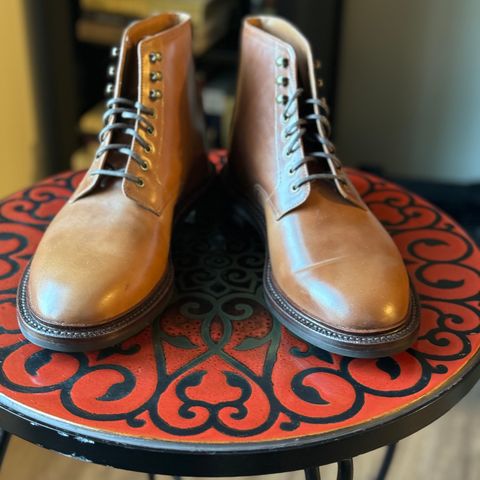Grant Stone Edward Boot in Horween Honey Glazed Shell Cordovan