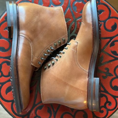 Grant Stone Edward Boot in Horween Honey Glazed Shell Cordovan