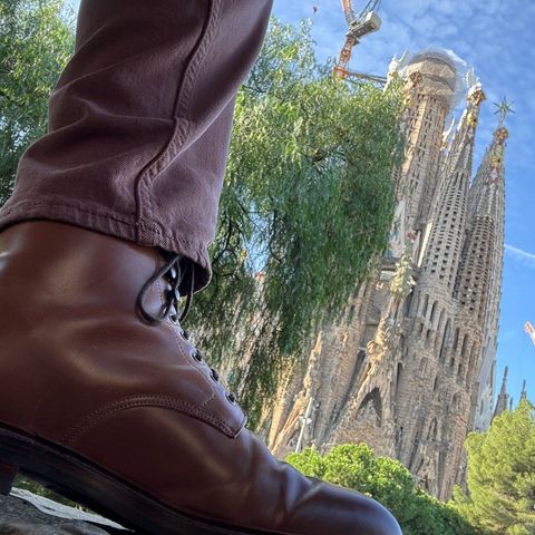 Grant Stone Edward Boot in Horween Honey Glazed Shell Cordovan