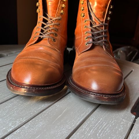Grant Stone Edward Boot in Horween Honey Glazed Shell Cordovan