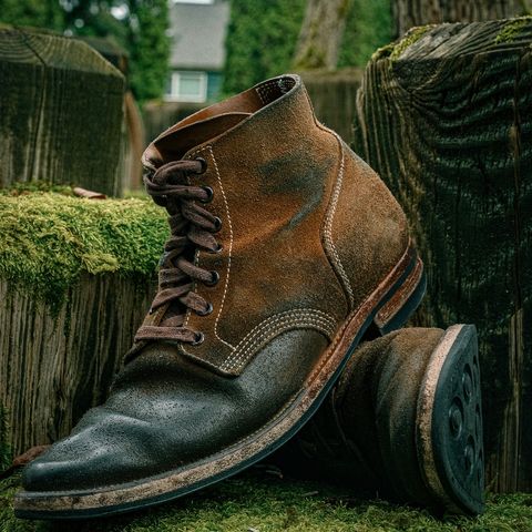 Viberg Boondocker in Horween Natural Chromexcel Roughout