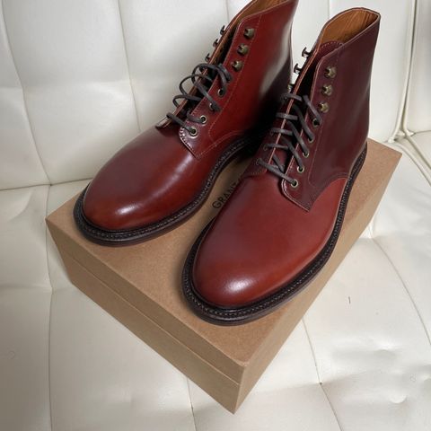 Grant Stone Edward Boot in Horween Garnet Shell Cordovan