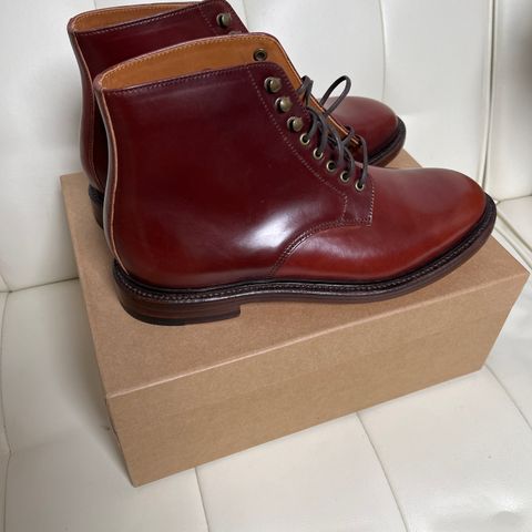 Grant Stone Edward Boot in Horween Garnet Shell Cordovan