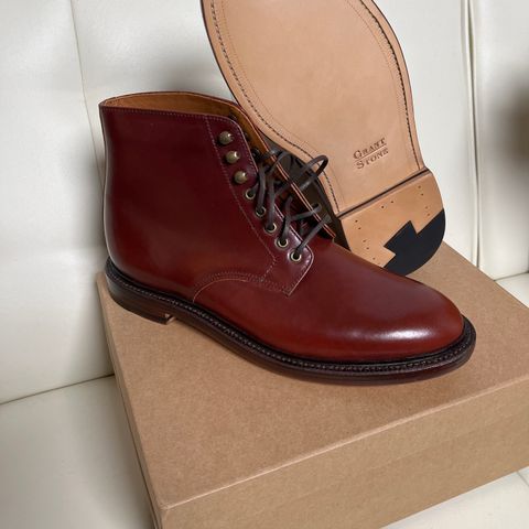 Grant Stone Edward Boot in Horween Garnet Shell Cordovan