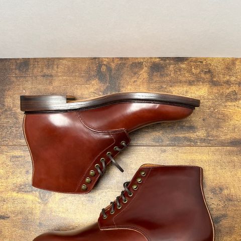 Grant Stone Edward Boot in Horween Garnet Shell Cordovan