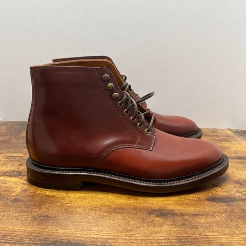 Grant Stone Edward Boot in Horween Garnet Shell Cordovan