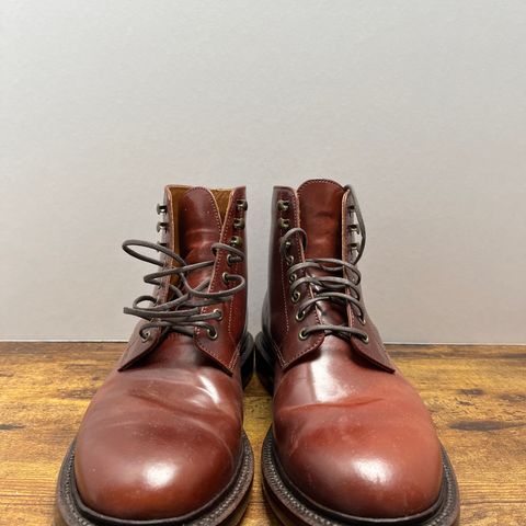 Grant Stone Edward Boot in Horween Garnet Shell Cordovan