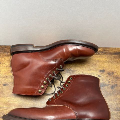 Grant Stone Edward Boot in Horween Garnet Shell Cordovan