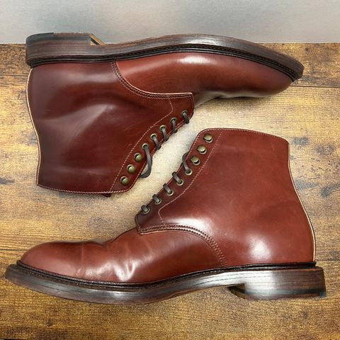 Grant Stone Edward Boot in Horween Garnet Shell Cordovan