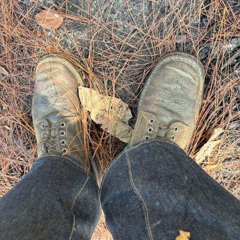 View photo of White's Farmer/Rancher in Horween Black Horsehide & Black Waxed Flesh