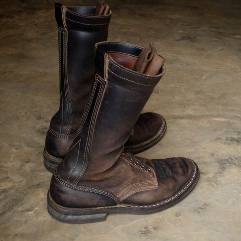 View photo of White's Farmer/Rancher in Horween Black Horsehide & Black Waxed Flesh