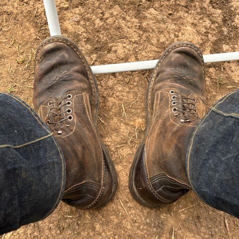 View photo of White's Farmer/Rancher in Horween Black Horsehide & Black Waxed Flesh