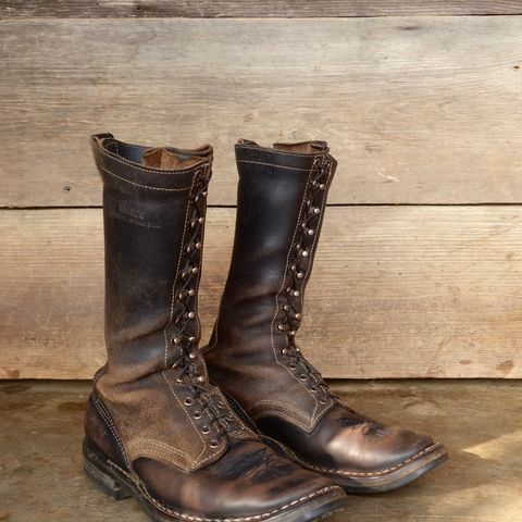 View photo of White's Farmer/Rancher in Horween Black Horsehide & Black Waxed Flesh