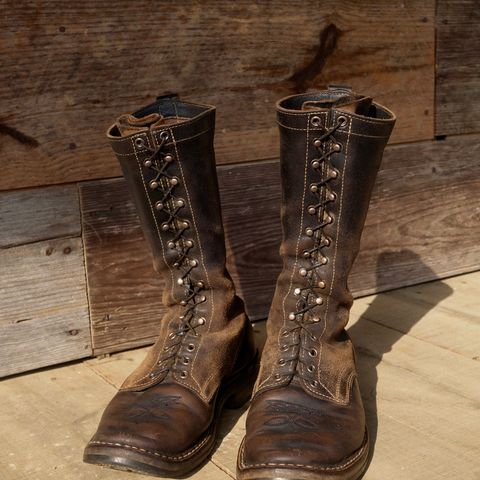 View photo of White's Farmer/Rancher in Horween Black Horsehide & Black Waxed Flesh