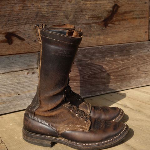 View photo of White's Farmer/Rancher in Horween Black Horsehide & Black Waxed Flesh