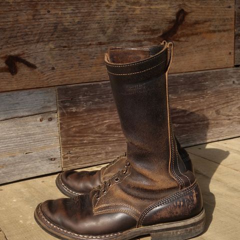 View photo of White's Farmer/Rancher in Horween Black Horsehide & Black Waxed Flesh