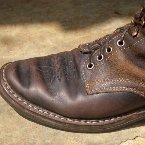 View photo of White's Farmer/Rancher in Horween Black Horsehide & Black Waxed Flesh