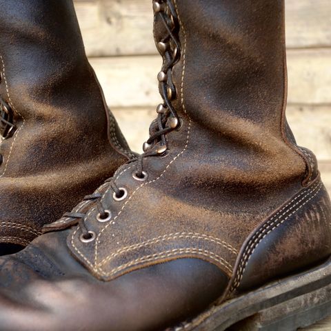 View photo of White's Farmer/Rancher in Horween Black Horsehide & Black Waxed Flesh