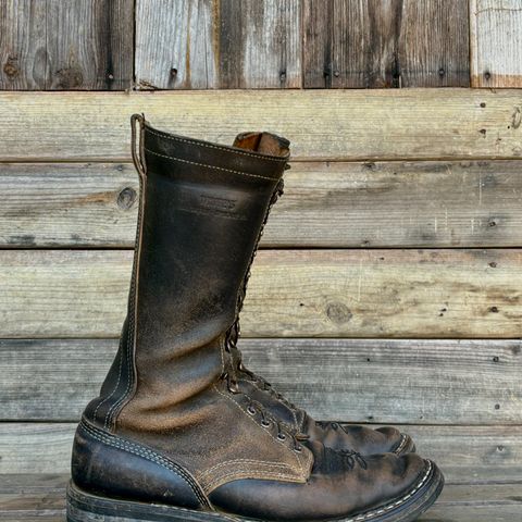 View photo of White's Farmer/Rancher in Horween Black Horsehide & Black Waxed Flesh