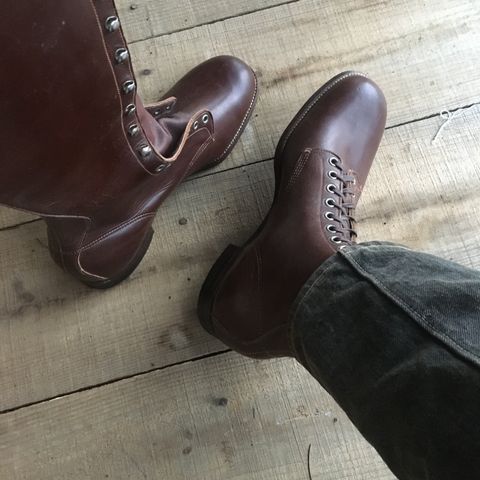 Star Brand 1930s 16-Inch Boots in Unknown Leather