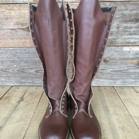 Star Brand 1930s 16-Inch Boots in Unknown Leather