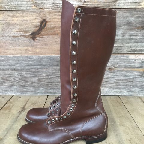 Star Brand 1930s 16-Inch Boots in Unknown Leather