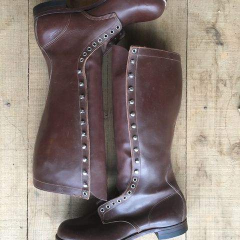 Star Brand 1930s 16-Inch Boots in Unknown Leather