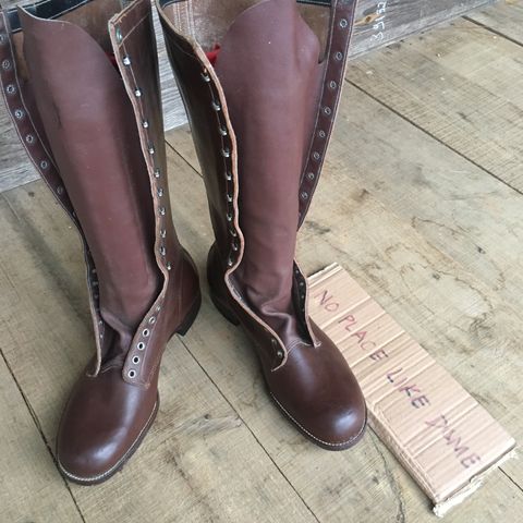 Star Brand 1930s 16-Inch Boots in Unknown Leather