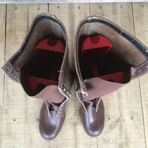 Star Brand 1930s 16-Inch Boots in Unknown Leather