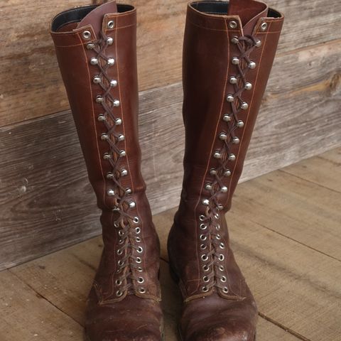 Star Brand 1930s 16-Inch Boots in Unknown Leather