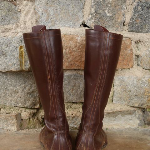 Star Brand 1930s 16-Inch Boots in Unknown Leather