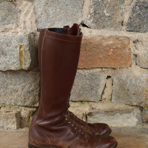 Star Brand 1930s 16-Inch Boots in Unknown Leather