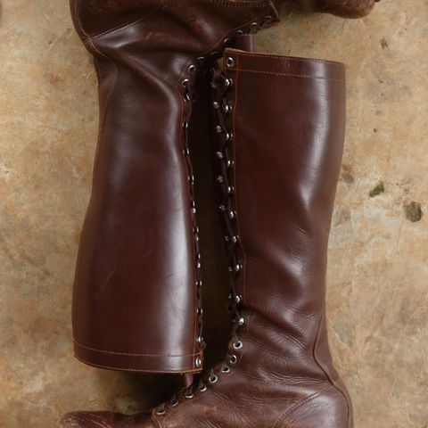 Star Brand 1930s 16-Inch Boots in Unknown Leather