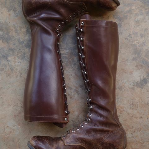 View photo of Star Brand 1930s 16-Inch Boots in Unknown Leather