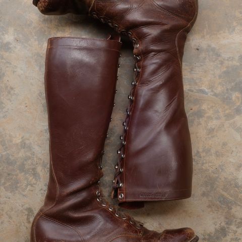 View photo of Star Brand 1930s 16-Inch Boots in Unknown Leather