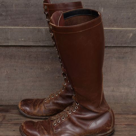 View photo of Star Brand 1930s 16-Inch Boots in Unknown Leather