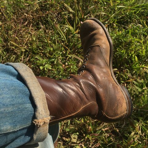 View photo of Star Brand 1930s 16-Inch Boots in Unknown Leather