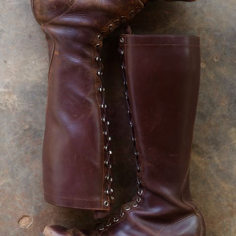 View photo of Star Brand 1930s 16-Inch Boots in Unknown Leather