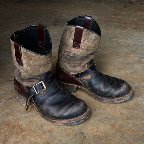 Wesco Morrison in Horween Black Chromexcel Horsehide & Horween Brown Chromexcel Horsehide