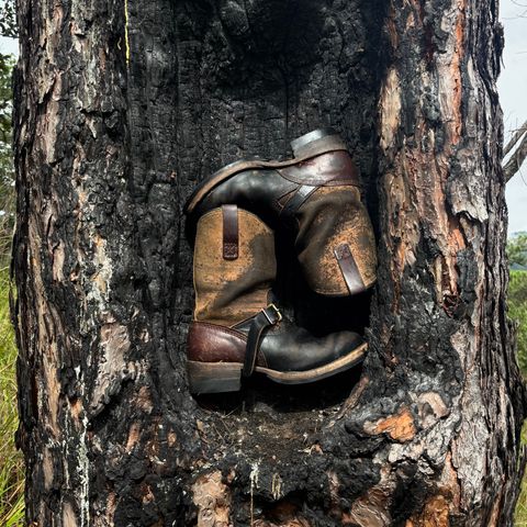 Wesco Morrison in Horween Black Chromexcel Horsehide & Horween Brown Chromexcel Horsehide