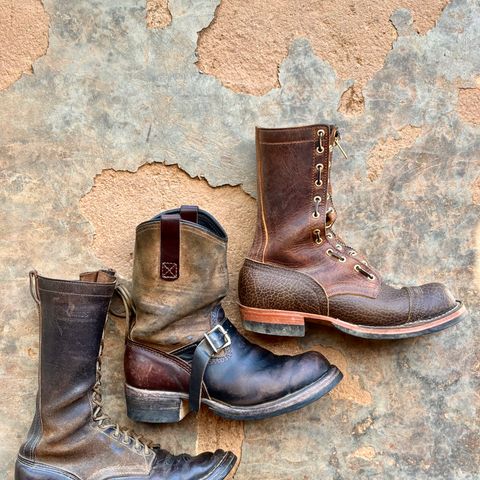 Wesco Morrison in Horween Black Chromexcel Horsehide & Horween Brown Chromexcel Horsehide
