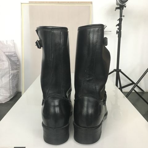 View photo of Herman Survivor Engineer Boots in Black Leather