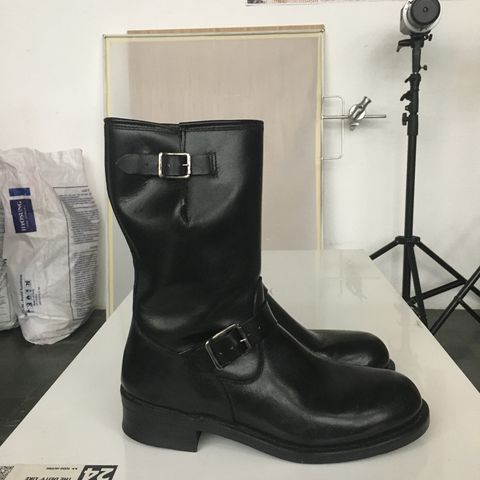 View photo of Herman Survivor Engineer Boots in Black Leather